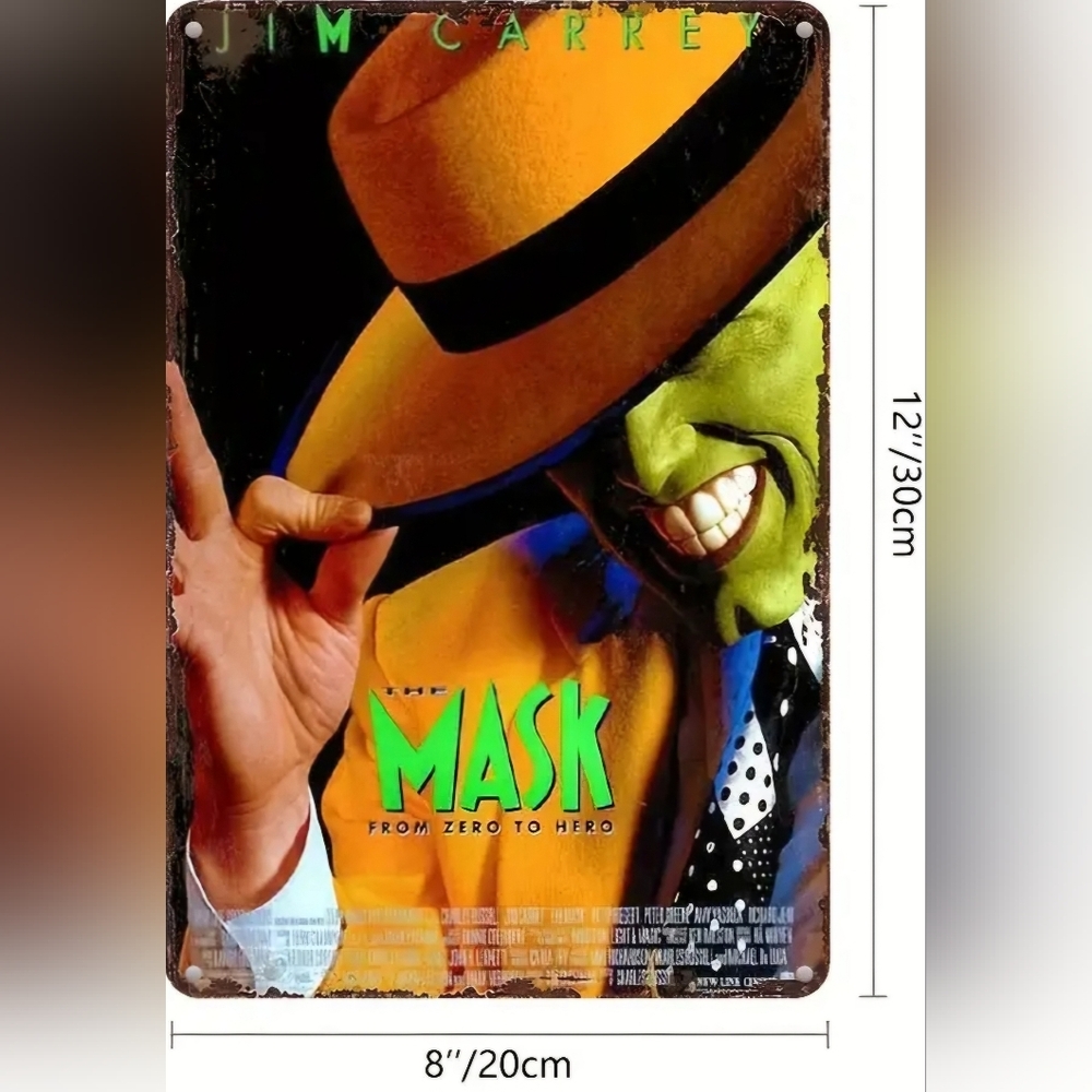 Mask Movie Aluminum Decorative Sign
